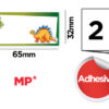 MP αυτοκόλλητες ετικέτες τετραδίων PN125-109, 65x32mm, 8 σχέδια, 16τμχ