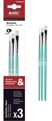 ARTIX PAINTS σετ πινέλων ζωγραφικής PP399-03, πράσινο, 3τμχ