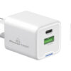 POWERTECH φορτιστής τοίχου PT-1224, καλώδιο, USB/USB-C, 33W, GaN, λευκός