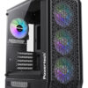 POWERTECH Gaming PC Case PT-1309, tempered glass, 4x ARGB fan, ATX, 340x200x436mm, μαύρο