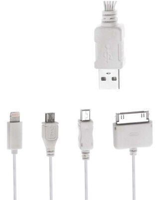 POWERTECH καλώδιο USB 4 in 1 PT-214, 1m, λευκό