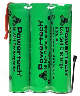 POWERTECH επαναφορτιζόμενη μπαταρία PT-790 800mAh, AAΑ HR03, 3τμχ