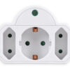 POWERTECH αντάπτορας ρεύματος PT-816, 1x schuko, 2x euro, 16A, λευκός