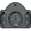 POWERTECH αντάπτορας ρεύματος PT-817, 1x schuko, 2x euro, 16A, μαύρος