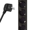 POWERTECH πολύπριζο PT-875, 5x schuko, 16A, 1.5m, μαύρο