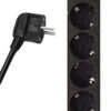 POWERTECH πολύπριζο PT-877, 5x schuko, 16A, 3m, μαύρο