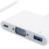 POWERTECH docking station PTH-035, 3 θυρών, USB-C σύνδεση, λευκό