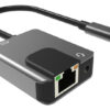 POWERTECH αντάπτορας δικτύου PTH-046, USB-C, 1000Mbps, 65W PD, γκρι