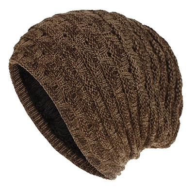Πλεκτός σκούφος beanie SHO-0002, unisex, καφέ