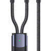 USAMS καλώδιο USB-C σε USB-C & Lightning US-SJ550, PD 100W, 1.2m, μαύρο