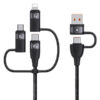 USAMS καλώδιο USB/USB-C σε 3 in 1 US-SJ646, PD 100W, 2m, μαύρο