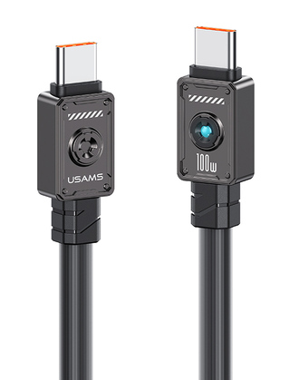 USAMS καλώδιο USB-C σε USB-C US-SJ684, 100W, 480Mbps, 1.2m, μαύρο