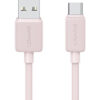 USAMS καλώδιο USB-C σε USB US-SJ688, 3A, 480Mbps, 1m, ροζ