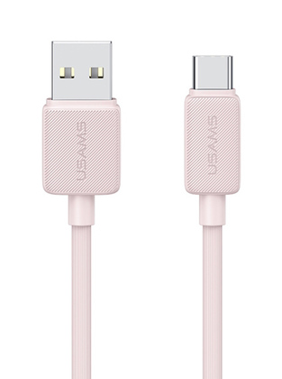 USAMS καλώδιο USB-C σε USB US-SJ688, 3A, 480Mbps, 1m, ροζ