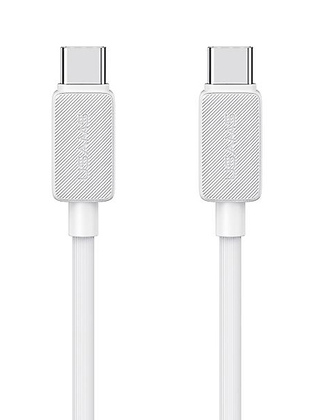 USAMS καλώδιο USB-C σε USB-C US-SJ691, 60W, 480Mbps, 1m, λευκό