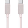 USAMS καλώδιο USB-C σε USB-C US-SJ691, 60W, 480Mbps, 1m, ροζ