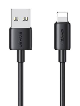 USAMS καλώδιο Lightning σε USB US-SJ709, 2.4A, 480Mbps, 1m, μαύρο