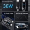 USAMS καλώδιο Lightning σε USB-C SJ741, 30W, 480Mbps, 1.2m, λευκό
