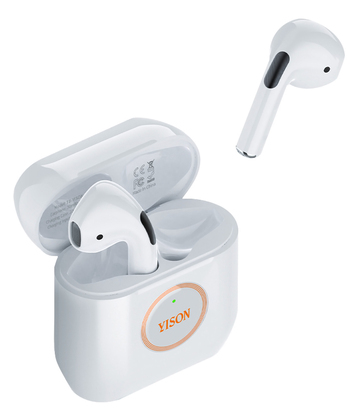 YISON earphones με θήκη φόρτισης T8, True Wireless, Φ13mm, λευκά