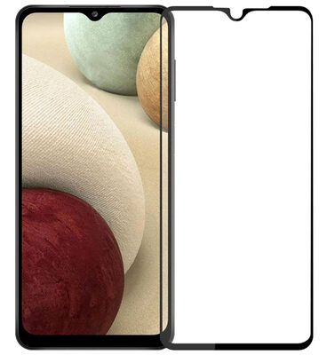 POWERTECH tempered glass 5D, full glue, Samsung A12 2021, μαύρο