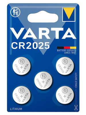 VARTA μπαταρία λιθίου CR2025, 3V, 5τμχ