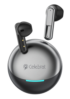 CELEBRAT earphones με θήκη φόρτισης W61, True Wireless, 13mm, 25/200mAh, μαύρα