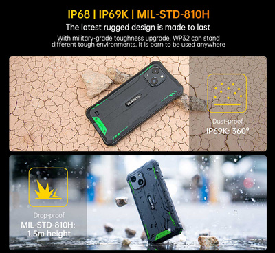 OUKITEL smartphone WP32, 6", 4/128GB, 6300mAh, IP68/IP69K, πορτοκαλί