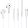 YISON earphones με μικρόφωνο X8, USB-C σύνδεση, Φ13mm, 1.2m, λευκά