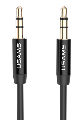 USAMS καλώδιο ήχου 3.5mm YP-01, AUX, 1m, μαύρο