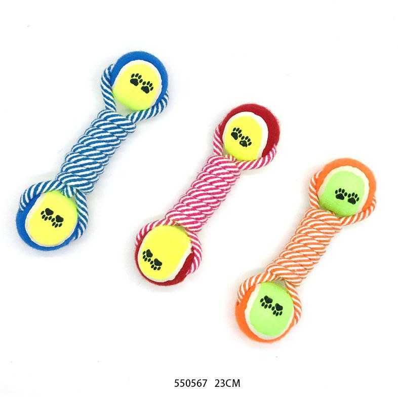 Παιχνίδι σκύλου σχοινί με μπάλες - 23cm - 12pcs - 550567