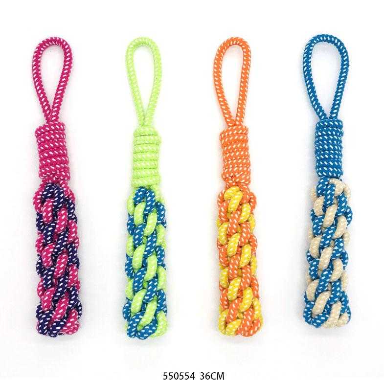 Παιχνίδι σκύλου σχοινί πλεκτό με λαβή - 27cm - 12pcs - 550556