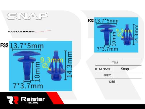 Σετ συνδετήρες αυτοκινήτου - 10pcs - R-F16101-08 - 180867