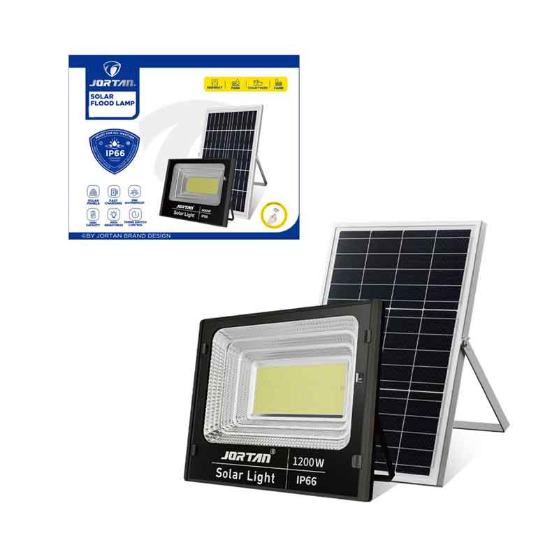 Jortan Ηλιακός Προβολέας Με Τηλεχειριστήριο LED 1200W IP66- Solar Flood Lamp