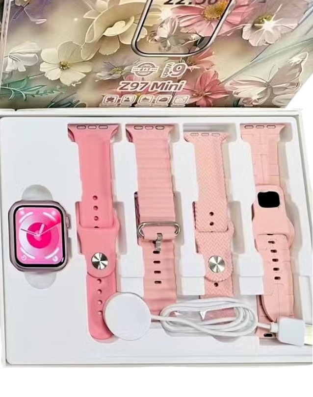 Σετ Smartwatch με 4 λουράκια - Z97 Mini - 064748 - Pink