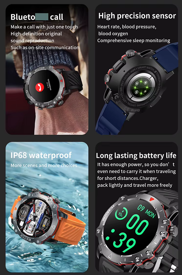 Σετ Smartwatch με 3 λουράκια - LG78 Pro - 064878 - Orange