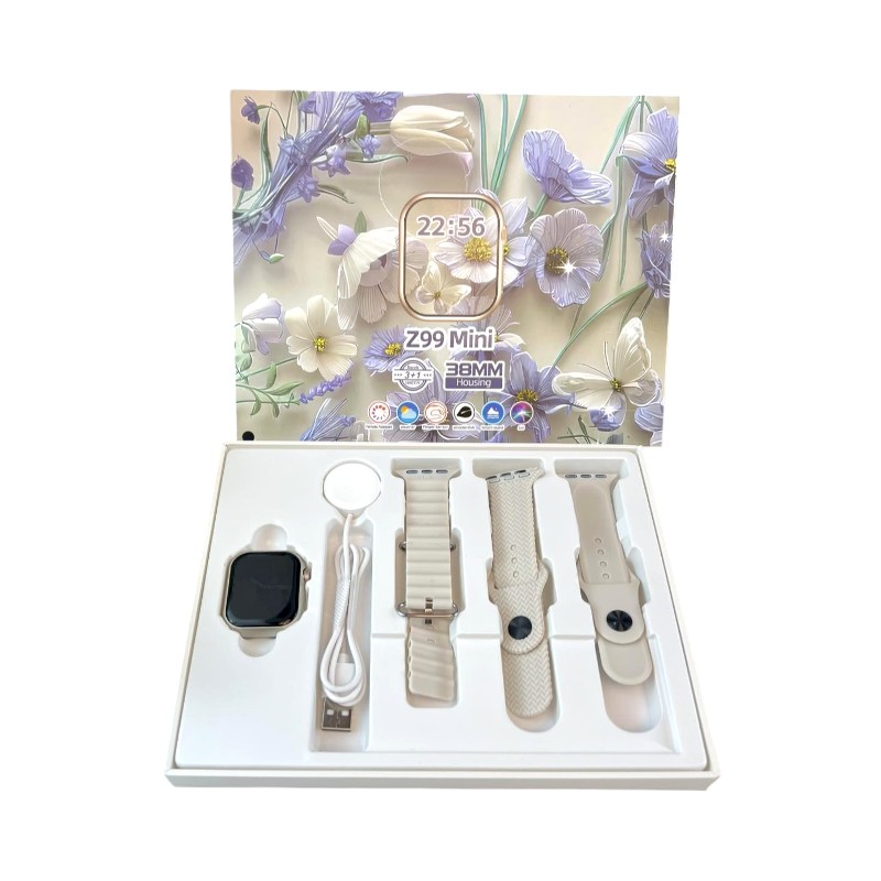 Σετ Smartwatch με 3 λουράκια - Z99 Mini - 064984 - White