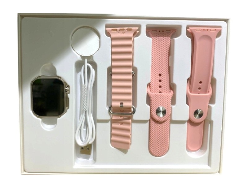 Σετ Smartwatch με 3 λουράκια - Z02 Mini - 064991 - Pink