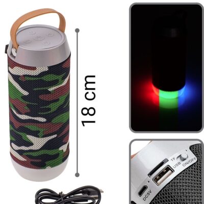 LED Bluetooth Ηχείο Camo Green