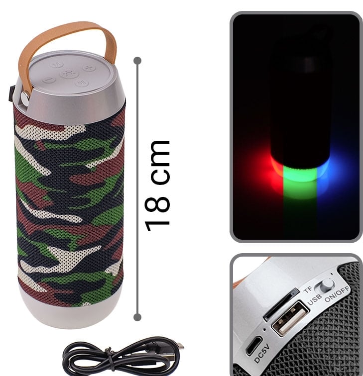LED Bluetooth Ηχείο Camo Green
