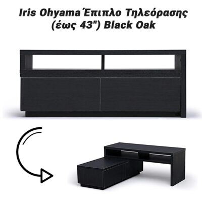 0924.012 Iris Ohyama Έπιπλο Τηλεόρασης (έως 43") Black Oak