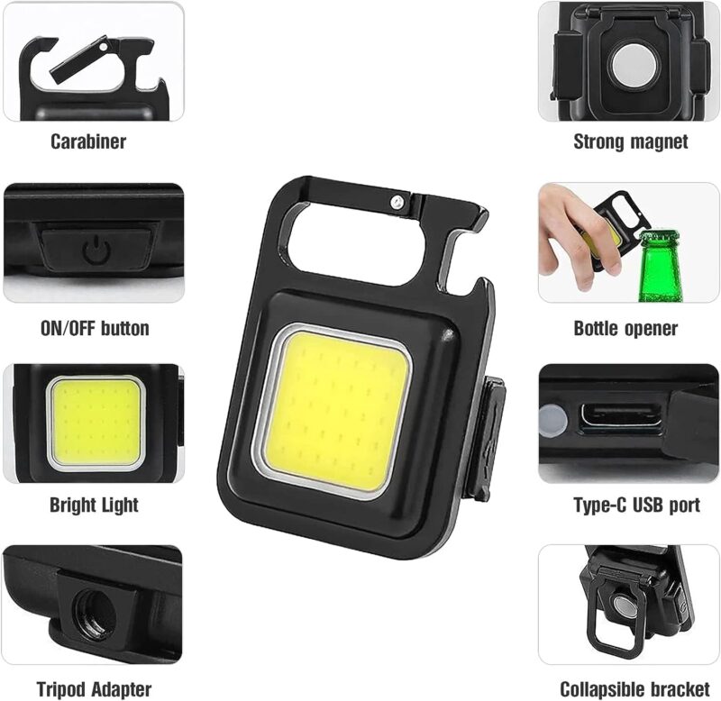 Mini επαναφορτιζόμενος φακός LED μπρελόκ - 532 - 175145