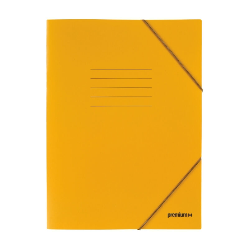 Premium Ντοσιέ Χάρτινο με Λάστιχο 25x35cm Κίτρινο
