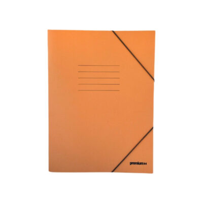 Πορτοκαλί Ντοσιέ Χάρτινο Premium με Λάστιχο 25x35cm