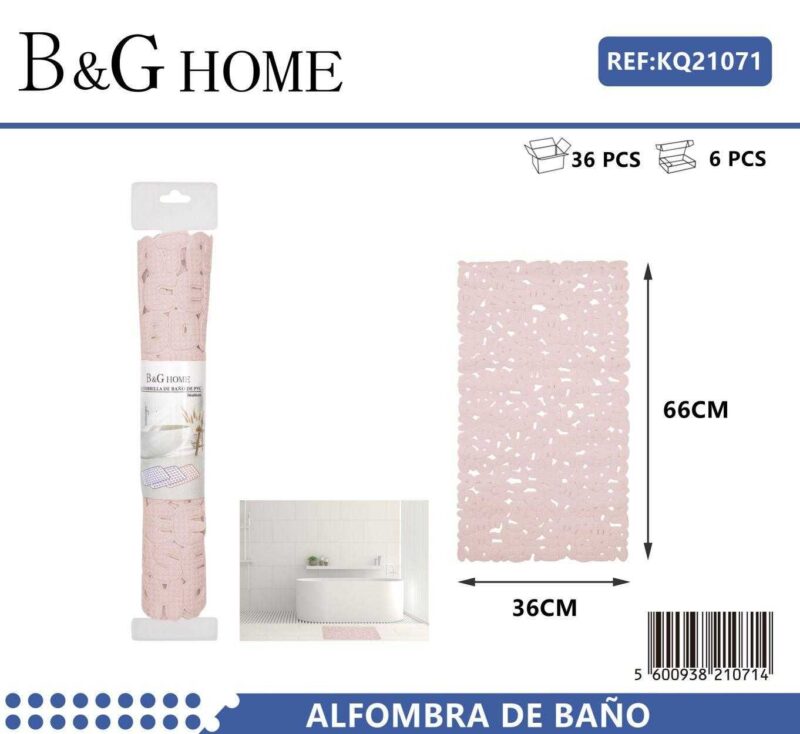Αντιολισθητικό πατάκι μπάνιου - M0826 - 36x66cm - Light Pink - 21071