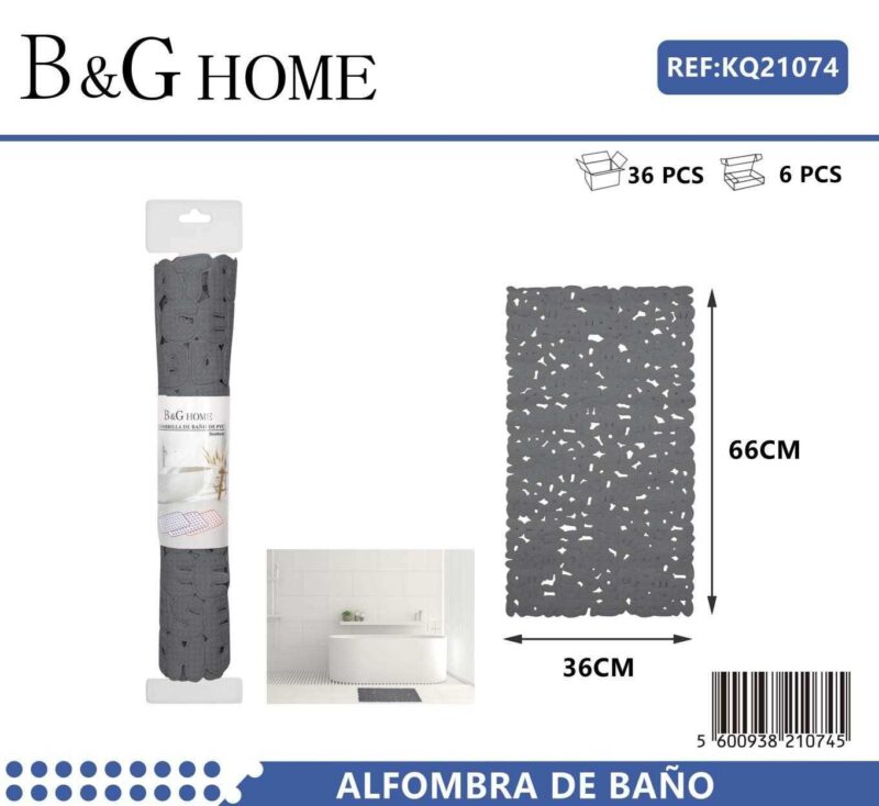 Αντιολισθητικό πατάκι μπάνιου - M0831 - 36x66cm - Grey - 21074