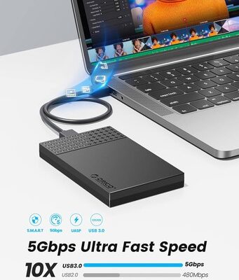 ORICO θήκη για 2.5" SATA HDD/SSD 2526U3-V1, 5Gbps, μαύρη