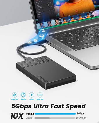 ORICO θήκη για 2.5" SATA HDD/SSD 2526U3-V1, 5Gbps, μαύρη