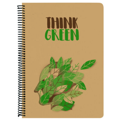 Think Green Τετράδιο Σπιράλ 120 Φύλλων & 3 Θεμάτων 70gsm A4