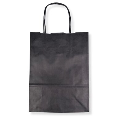 Τσάντα Kraft Χάρτινη 25x12x37cm με Στριφτό Χερούλι Μαύρη