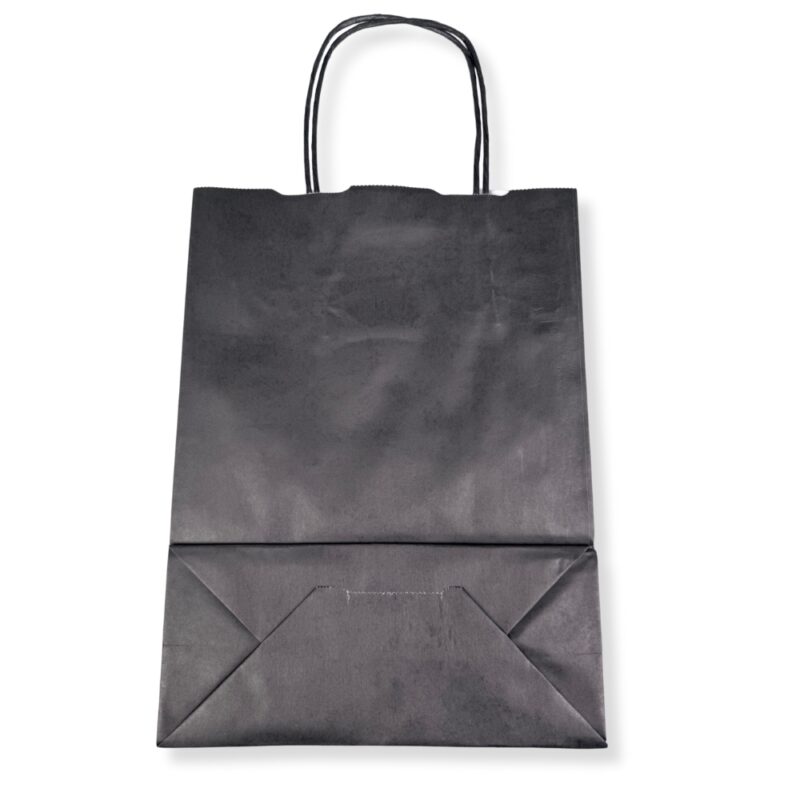 25x12x31cm Χάρτινη Τσάντα Μαύρη με Στριφτό Χερούλι